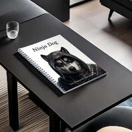 Cute Personlig Ninja Hund Husky Notebook Anteckningsbok