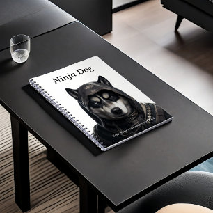 Cute Personlig Ninja Hund Husky Notebook Anteckningsbok