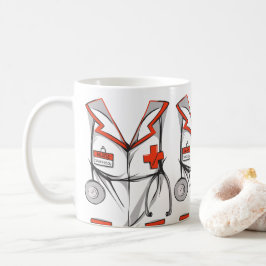 Cute Personlig Nurse Scrubs Outfit Namn Kaffemugg