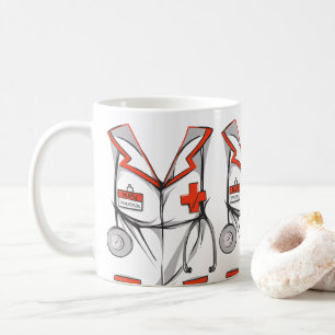 Cute Personlig Nurse Scrubs Outfit Namn Kaffemugg