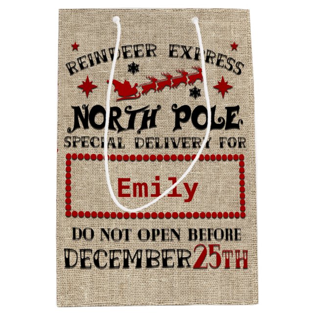 Cute Personlig Officiell Santa Sack GIFT BAG (Framsidan)