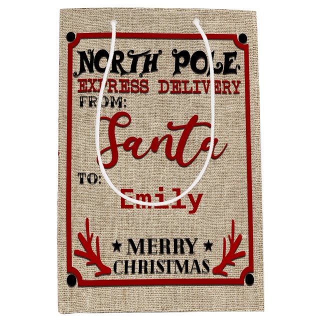 Cute Personlig Officiell Santa Sack GIFT BAG (Framsidan)