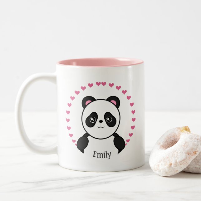 Cute Personlig Panda Mugg (Med munk)