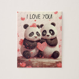 Cute Personlig Panda Valentine Pussel