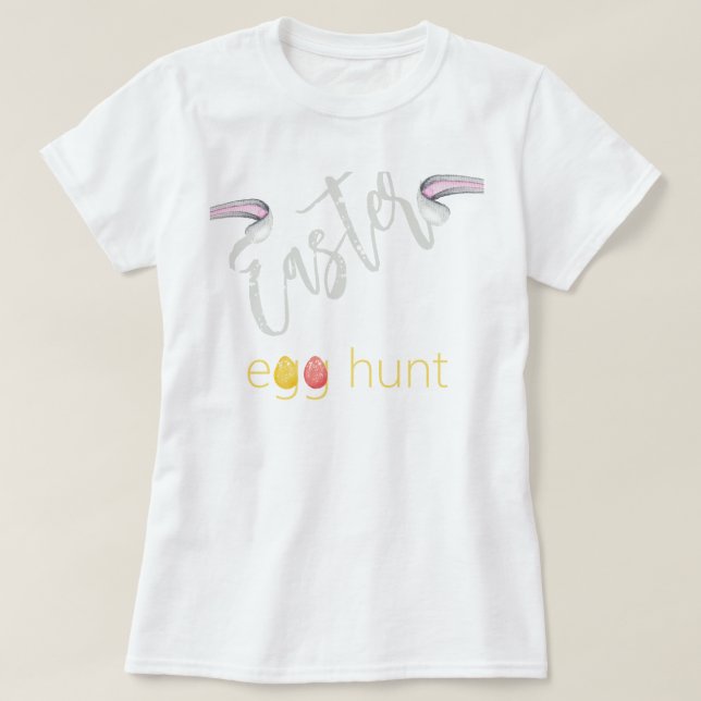 Cute Personlig Påskägg Hunt Illustration T Shirt (Design framsida)