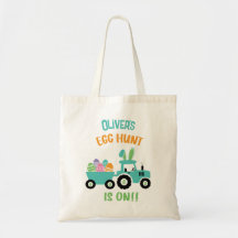 Cute Personlig Påskägg Hunt Tractor Bunny