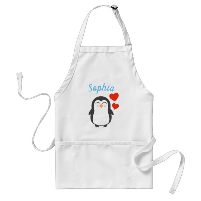 Cute Personlig Penguin Apron Förkläde (Framsidan)