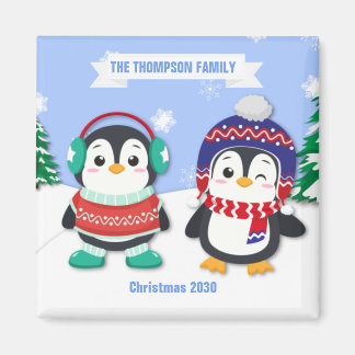 Cute Personlig Penguin-julgranen Magnet