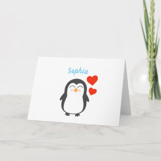 Cute Personlig Penguin Kort