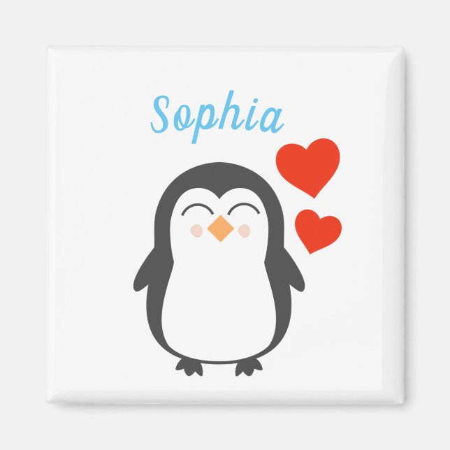 Cute Personlig Penguin  Magnet (Framsidan)