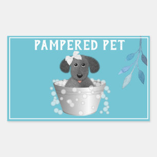 Cute Personlig Pet Groomer Business Rektangulärt Klistermärke