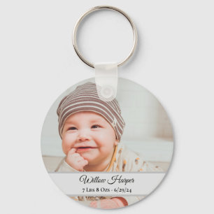 Cute Personlig Photo Birth Baby Keepsak Nyckelring