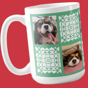 Cute Personlig Photo Grönt Gift för Hundälskare Kaffemugg
