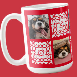 Cute Personlig Photo Red Gift för Hundälskare Kaffemugg
