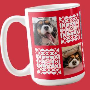 Cute Personlig Photo Red Gift för Hundälskare Kaffemugg
