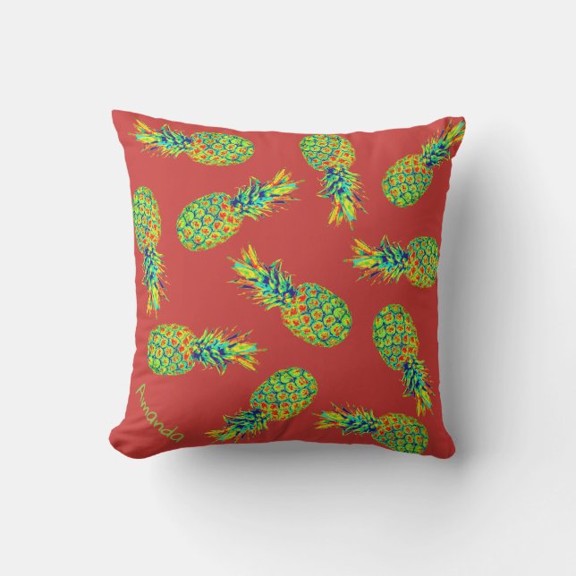 CUTE Personlig Pineapple Mönster Kudde (Framsida)