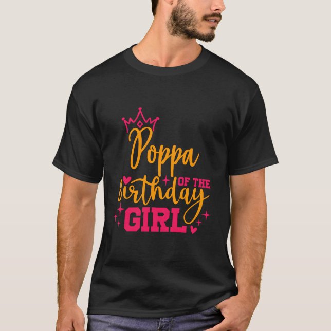 Cute Personlig Poppa från Birthday Girl Match T Shirt (Framsida)