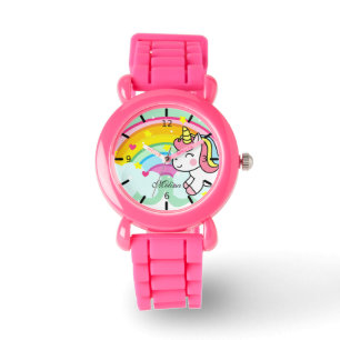 Cute Personlig Rainbow Unicorn Watch Armbandsur
