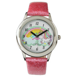 Cute Personlig Rainbow Unicorn Watch Armbandsur