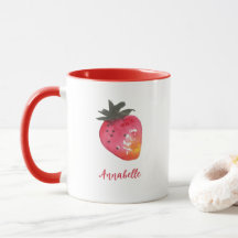 Cute Personlig Red White Valentine Strawberry