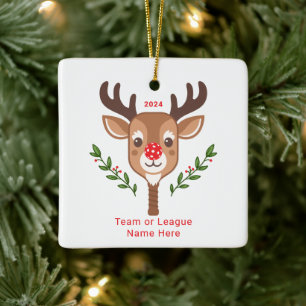 Cute Personlig Reindeer Pickleball Ornament