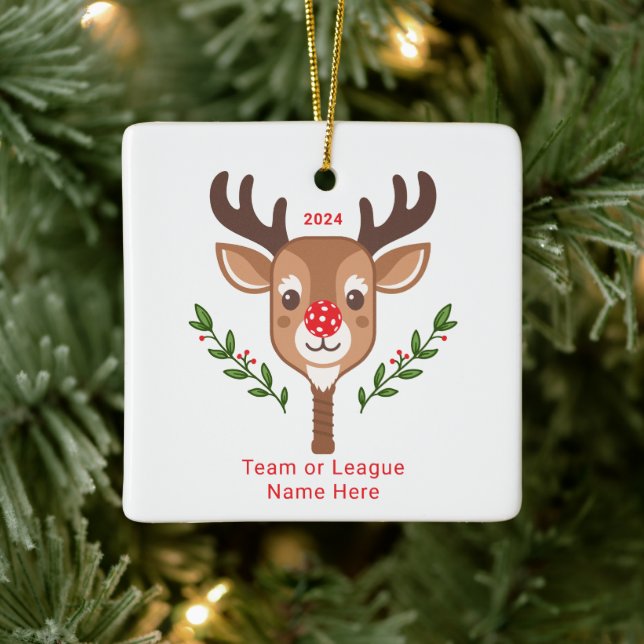 Cute Personlig Reindeer Pickleball Ornament (Träd)