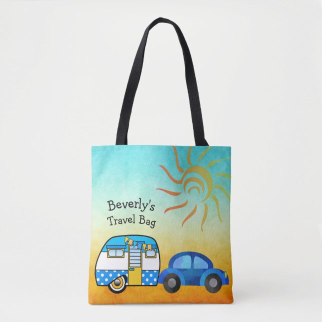 Cute Personlig Road Resa Travel Tote Tygkasse (Framsida)