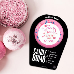 Cute Personlig Rosa Bath Bomb Valentine Runt Klistermärke