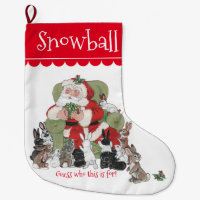 Cute Personlig Santa Pet Bunny Rabbit Jul