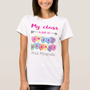 Cute Personlig School Teacher Valentines day T Shirt