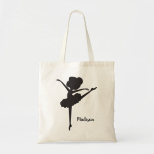 Cute Personlig Silhouette Ballerina Tote Bag Tygkasse