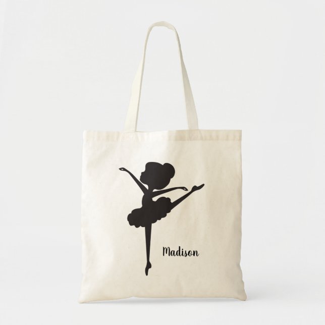 Cute Personlig Silhouette Ballerina Tote Bag Tygkasse (Framsidan)