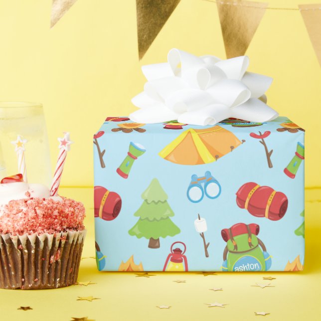 Cute Personlig, sommarläger, Mönster Presentpapper (Födelsedagsfest)