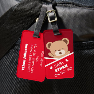 Cute Personlig Sömnig Baby Bear Luggage Tag Bagagebricka