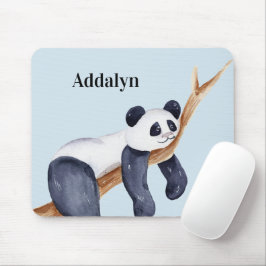 Cute Personlig Sömnig Panda Bear i Träd Musmatta