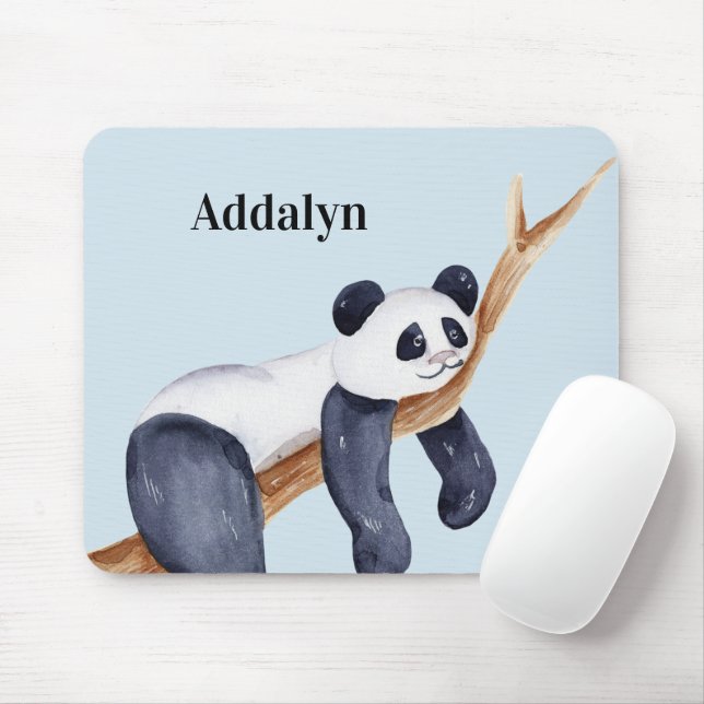 Cute Personlig Sömnig Panda Bear i Träd Musmatta (Med mus)