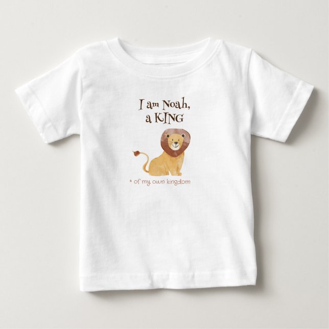 Cute Personlig T-shirt med lejon, kung (Framsida)
