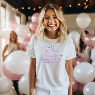 Cute Personlig Team Bride Bachelorette Party T Shirt