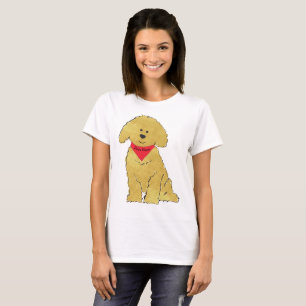 Cute Personlig Tecknad Goldendoodle Puppy Tee Shirt