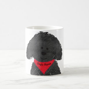 Cute Personlig Tecknad Labradoodle Puppy Kaffemugg