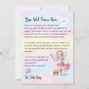 Cute Personlig Tooth Fairy Brev För barn Inbjudningar