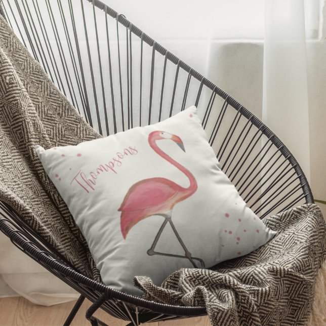 Cute Personlig Tropical Rosa Flamingo Kudde (Skapare uppladdad)