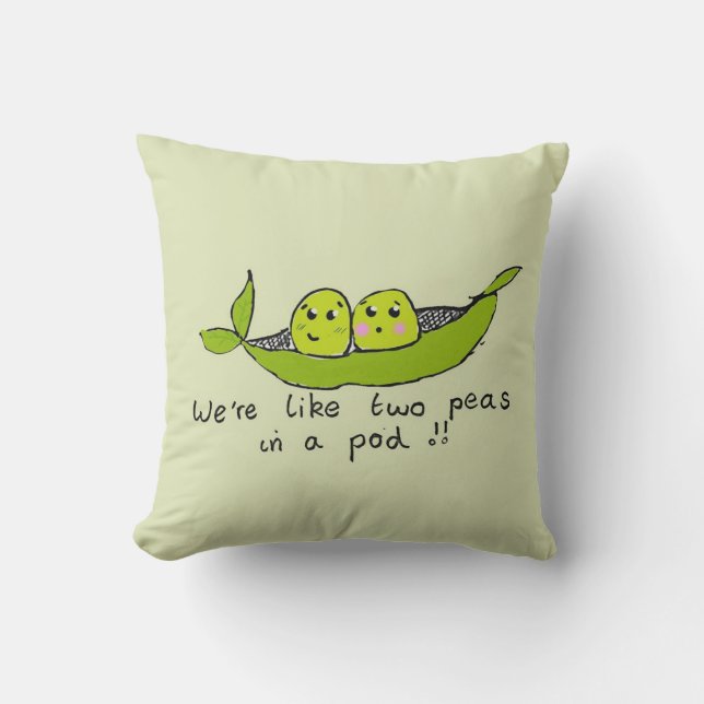 Cute personlig två ärter i en pod kudde (Framsida)