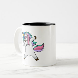 Cute Personlig Unicorn Two-Tone Coffee Mugg