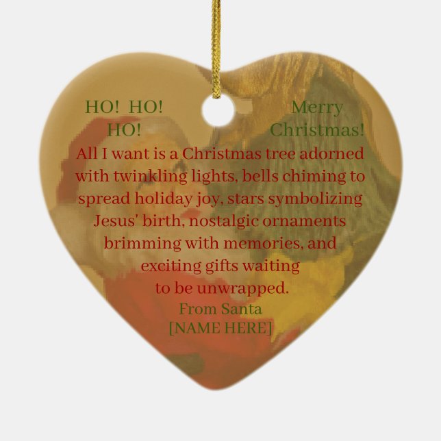 Cute Personlig Vintage jultomten Ornament (Baksidan)