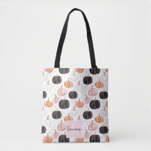Cute Personlig Watercolor Pumpkin Fall Tygkasse