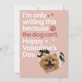 Cute Pet and Hearts Funny Retro Valentines Julkort