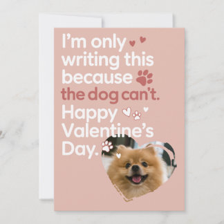 Cute Pet and Hearts Funny Retro Valentines Julkort