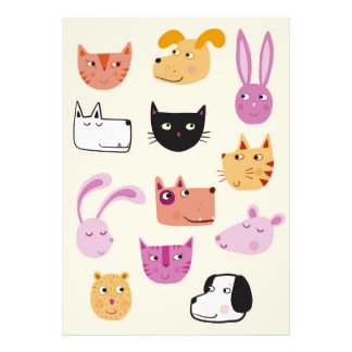 Cute Pet Animals Fototryck