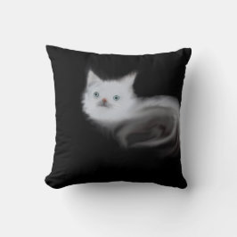 Cute Pet Art | Mystic White Kitten Dekorativ kudde
